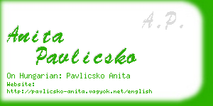 anita pavlicsko business card